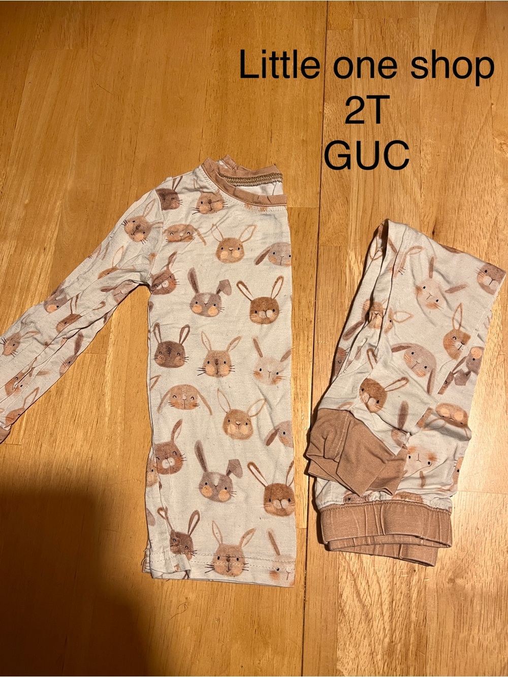 Little One Shop 2T Brown Bunny Pajama Set